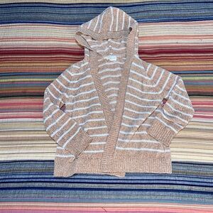 btween Tan and White Striped Cardigan